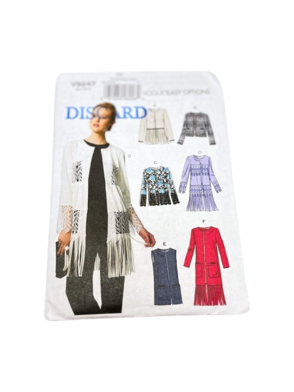 Vogue V9247 Jacket Vest Fringe Womans Size L XL XXL Sewing Pattern Uncut